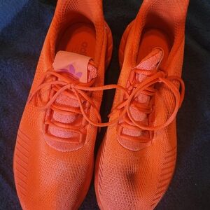 adidas Bright Orange Knit Athletic Sneakers